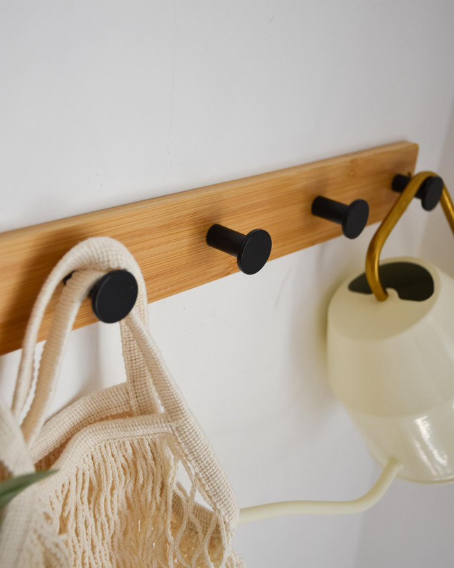 رخت اویز بامبو با ۵تا هوک فلزی طول کار 40cm
